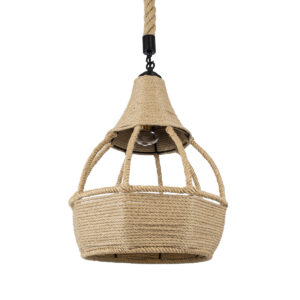 KUBRIC 01605 Boho Κρεμαστό Φωτιστικό Οροφής με Ντουί 1 x E27 AC 220-240V IP20 - Μπεζ - Μ30 x Π30 x Y40cm