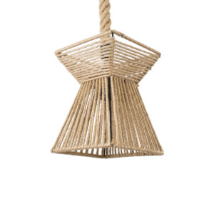 ROUGE 01611 Boho Κρεμαστό Φωτιστικό Οροφής με Ντουί 1 x E27 AC 220-240V IP20 - Μπεζ - Μ21 x Π21 x Y27cm