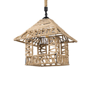 SPIKY 01613 Boho Κρεμαστό Φωτιστικό Οροφής με Ντουί 1 x E27 AC 220-240V IP20 - Μπεζ - Μ43 x Π43 x Y28cm