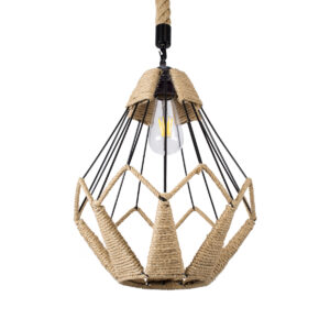 CONICAL 01617 Vintage Κρεμαστό Φωτιστικό Οροφής με Ντουί 1 x E27 AC 220-240V IP20 - Μαύρο & Μπεζ - Μ30 x Π30 x Υ40cm