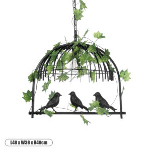 NEST 01640 Vintage Κρεμαστό Φωτιστικό Οροφής με Ντουί 1 x E27 AC 220-240V IP20 - Μαύρο & Πράσινο - Μ48 x Π38 x Υ40cm