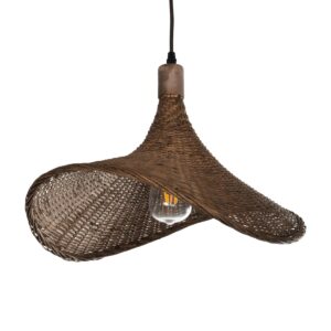 CUBA 01718 Boho Κρεμαστό Φωτιστικό Οροφής με Ντουί 1 x E27 AC 220-240V IP20 - Καφέ - Μ43 x Π40 x Y28cm