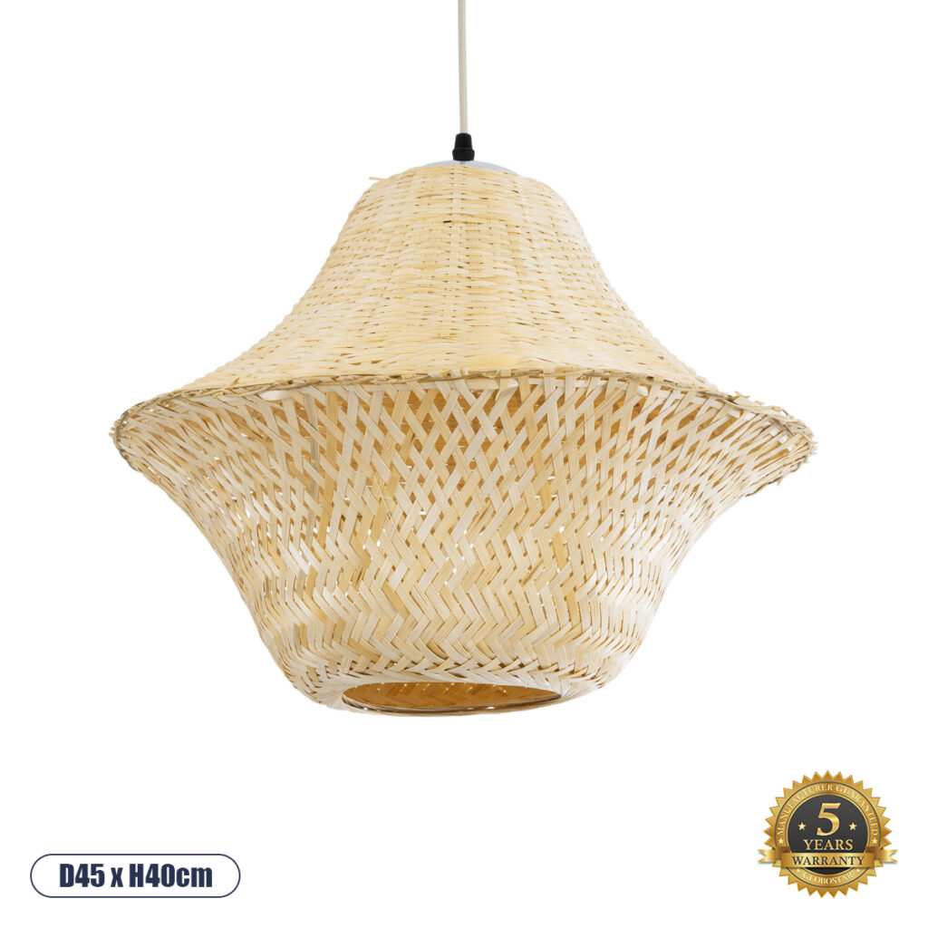 JUNIPER 01737 Boho Κρεμαστό Φωτιστικό Οροφής με Ντουί 1 x E27 AC 220-240V IP20 - Μπεζ - Μ45 x Π45 x Υ40cm