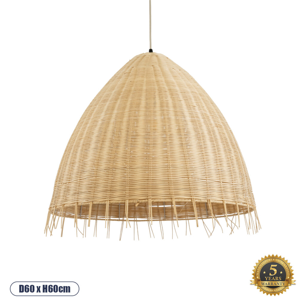 AQUATIC 01743 Boho Κρεμαστό Φωτιστικό Οροφής με Ντουί 1 x E27 AC 220-240V IP20 - Μπεζ - Μ60 x Π60 x Υ60cm