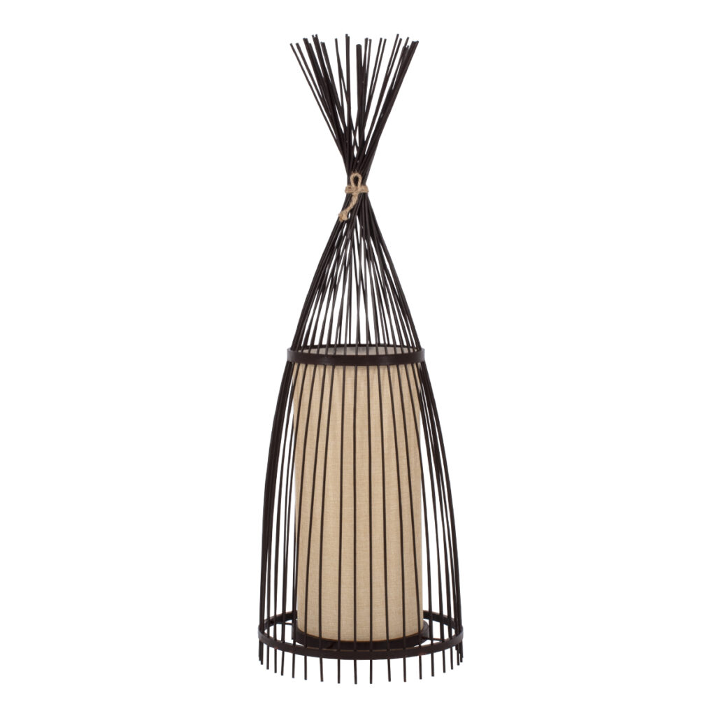 AZORES 01754 Boho Επιδαπέδιο Φωτιστικό με Ντουί 1 x E27 AC 220-240V IP20 - Καφέ & Μπεζ - Μ30 x Π30 x Υ90cm