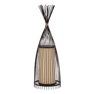 AZORES 01754 Boho Επιδαπέδιο Φωτιστικό με Ντουί 1 x E27 AC 220-240V IP20 - Καφέ & Μπεζ - Μ30 x Π30 x Υ90cm