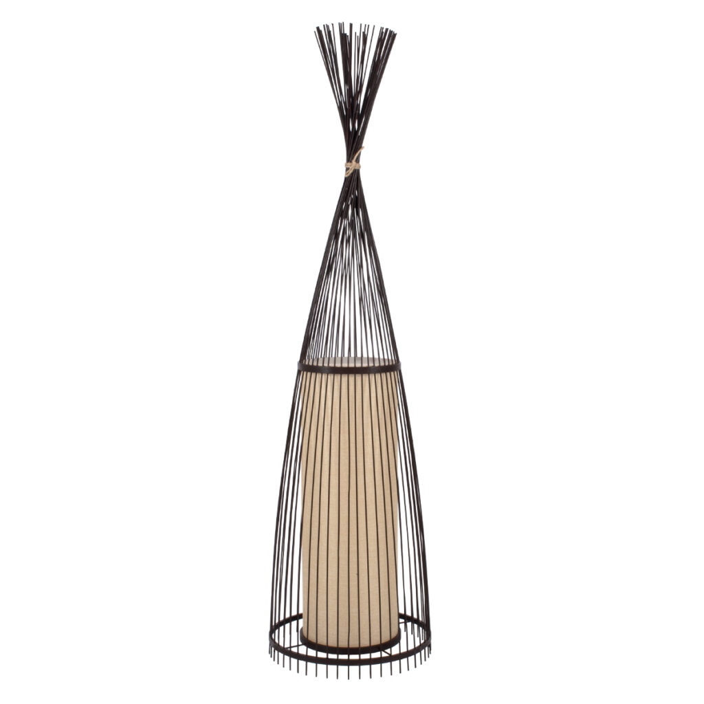 AZORES 01756 Boho Επιδαπέδιο Φωτιστικό με Ντουί 1 x E27 AC 220-240V IP20 - Καφέ & Μπεζ - Μ40 x Π40 x Υ150cm