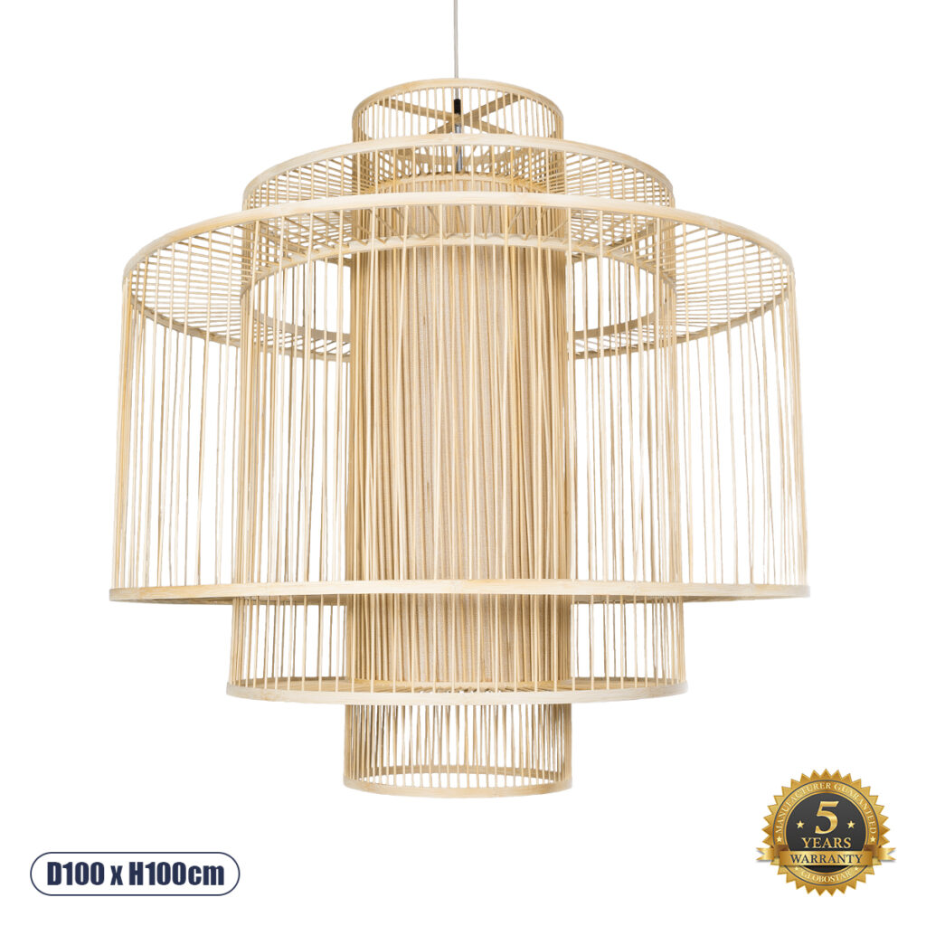 HIBISCUS 01780 Boho Κρεμαστό Φωτιστικό Οροφής με Ντουί 1 x E27 AC 220-240V IP20 - Μπεζ - Μ100 x Π100 x Y100cm