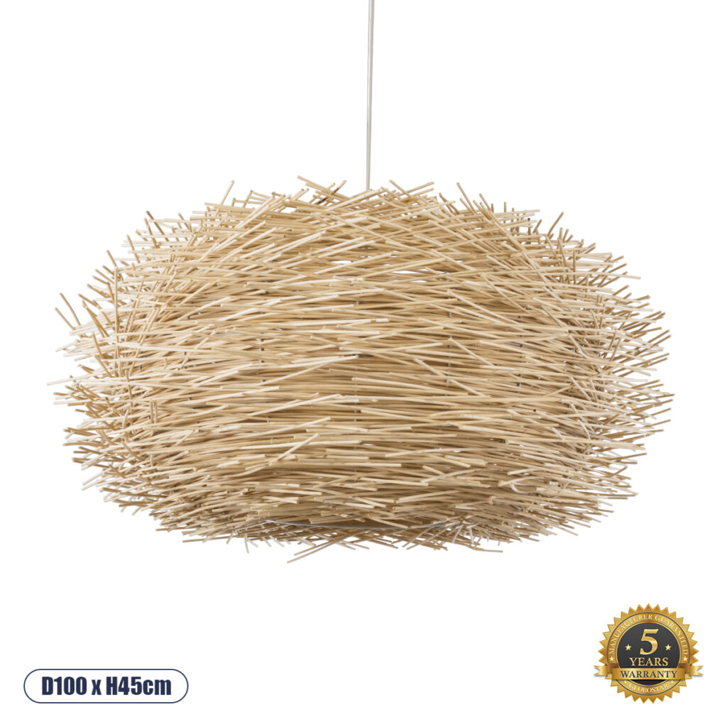 MINORCA 01786 Boho Κρεμαστό Φωτιστικό Οροφής με Ντουί 1 x E27 AC 220-240V IP20 - Μπεζ - Μ100 x Π100 x Υ45cm
