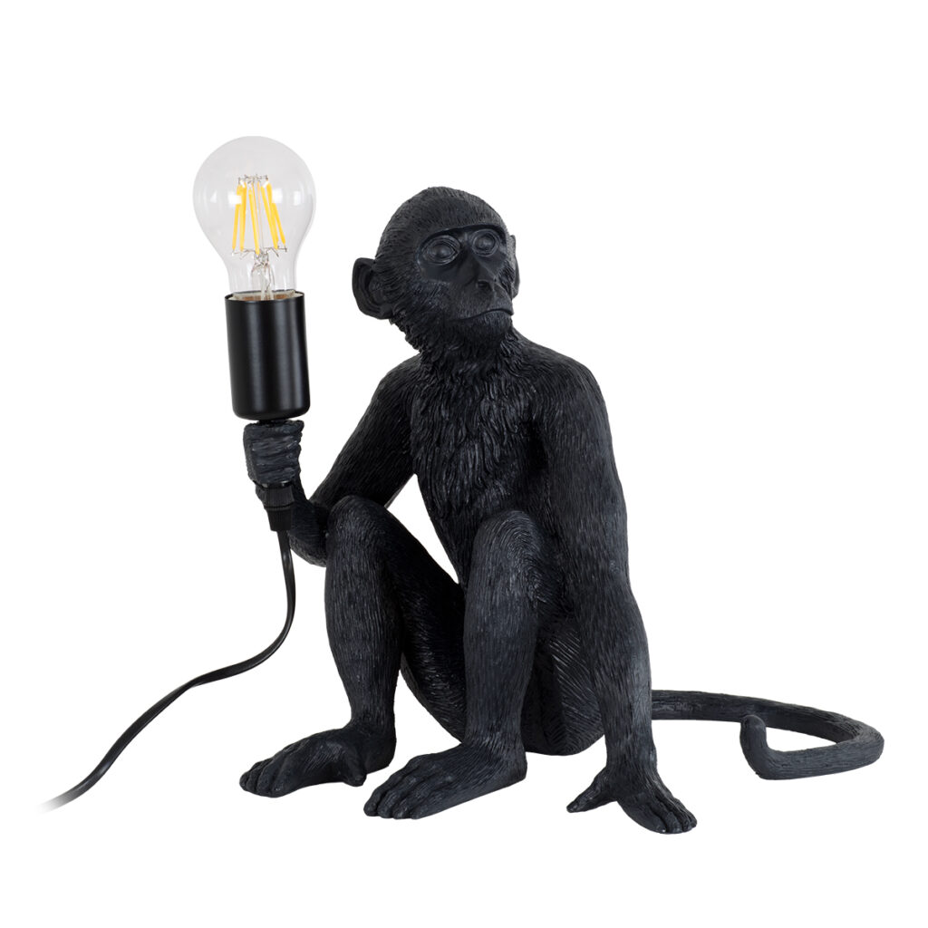 APES 01807 Μοντέρνο Επιτραπέζιο Φωτιστικό Πορτατίφ με Ντουί 1 x E27 AC 220-240V IP20 - Μαύρο - Μ30 x Π27 x Υ30cm