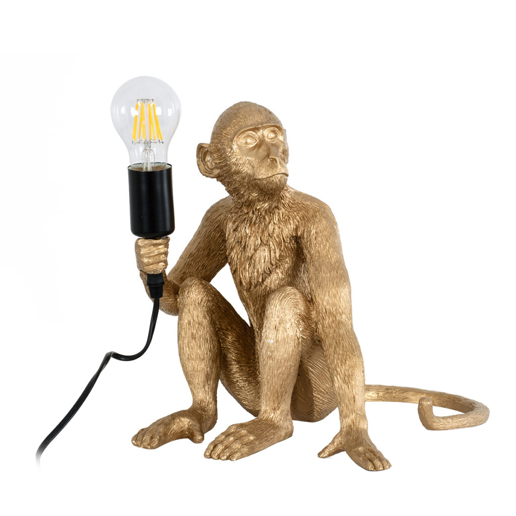 APES 01809 Μοντέρνο Επιτραπέζιο Φωτιστικό Πορτατίφ με Ντουί 1 x E27 AC 220-240V IP20 - Χρυσό - Μ30 x Π27 x Υ30cm