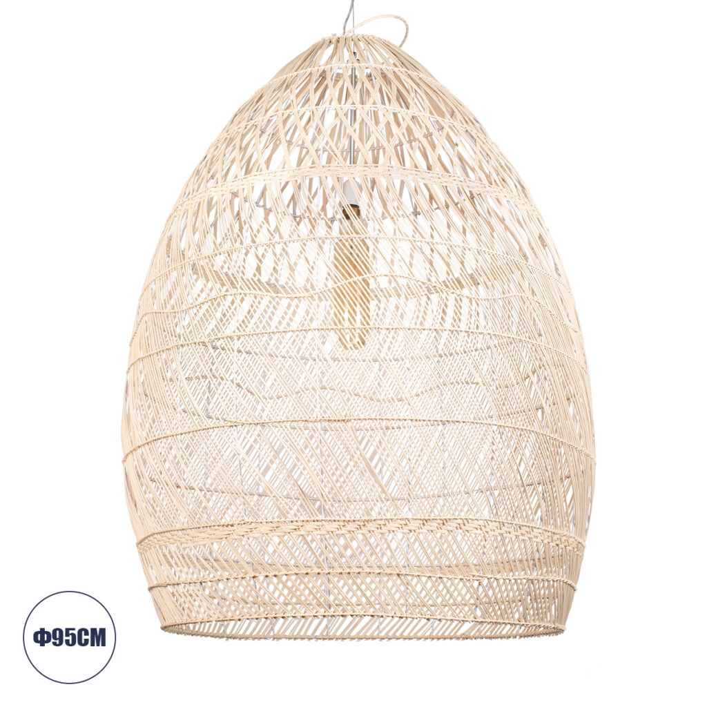 MALIBU 01812 Boho Κρεμαστό Φωτιστικό Οροφής με Ντουί 1 x E27 AC 220-240V IP20 - Μπεζ - Μ95 x Π95 x Υ125cm