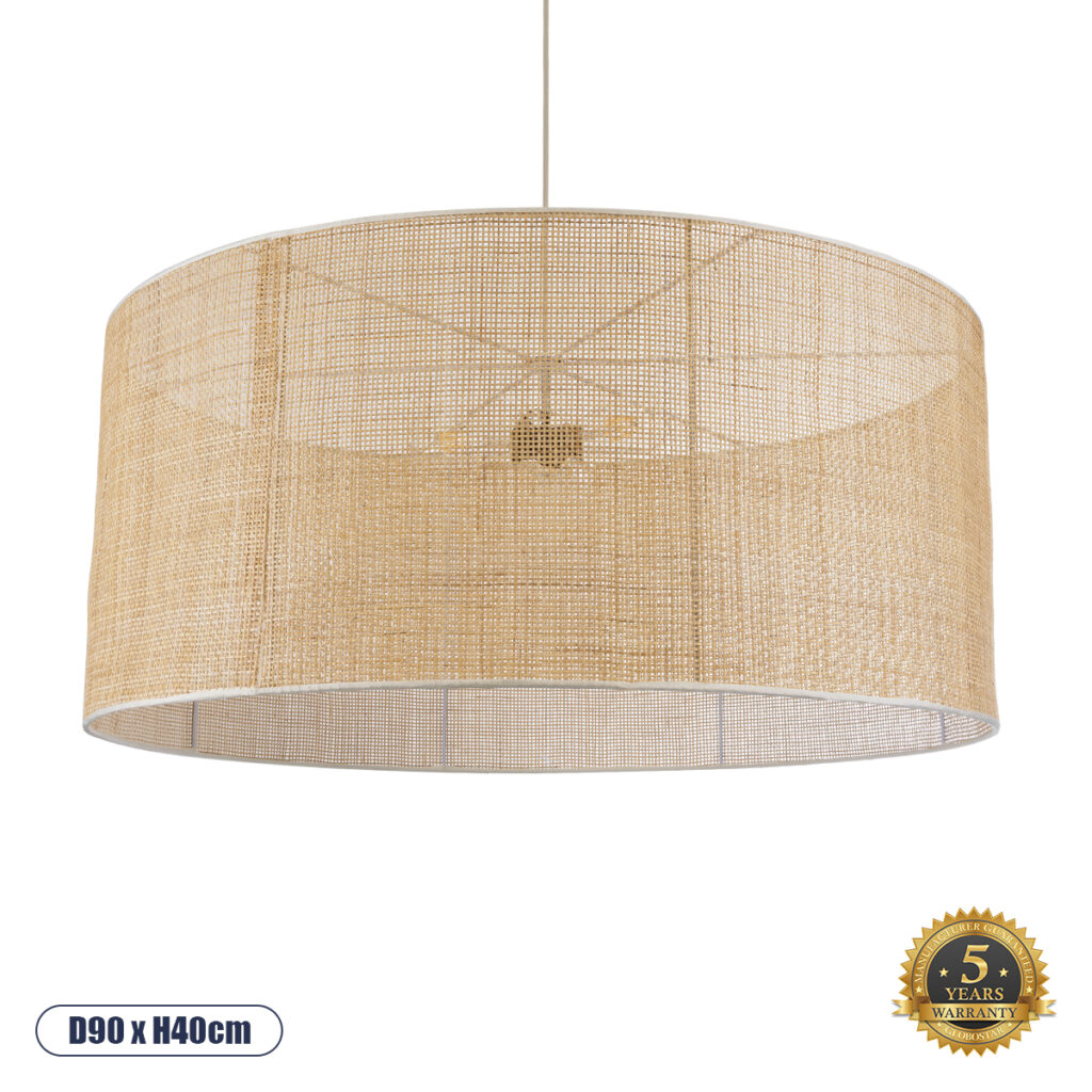 YOTTO 01823 Boho Κρεμαστό Φωτιστικό Οροφής με Ντουί 3 x E27 AC 220-240V IP20 - Μπεζ - Μ90 x Π90 x Υ40cm