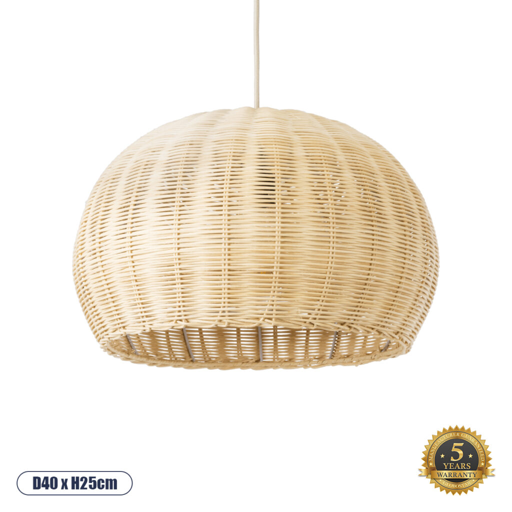 RAITO 01824 Boho Κρεμαστό Φωτιστικό Οροφής με Ντουί 1 x E27 AC 220-240V IP20 - Μπεζ - Μ40 x Π40 x Υ25cm