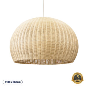 RAITO 01826 Boho Κρεμαστό Φωτιστικό Οροφής με Ντουί 1 x E27 AC 220-240V IP20 - Μπεζ - Μ100 x Π100 x Υ63cm