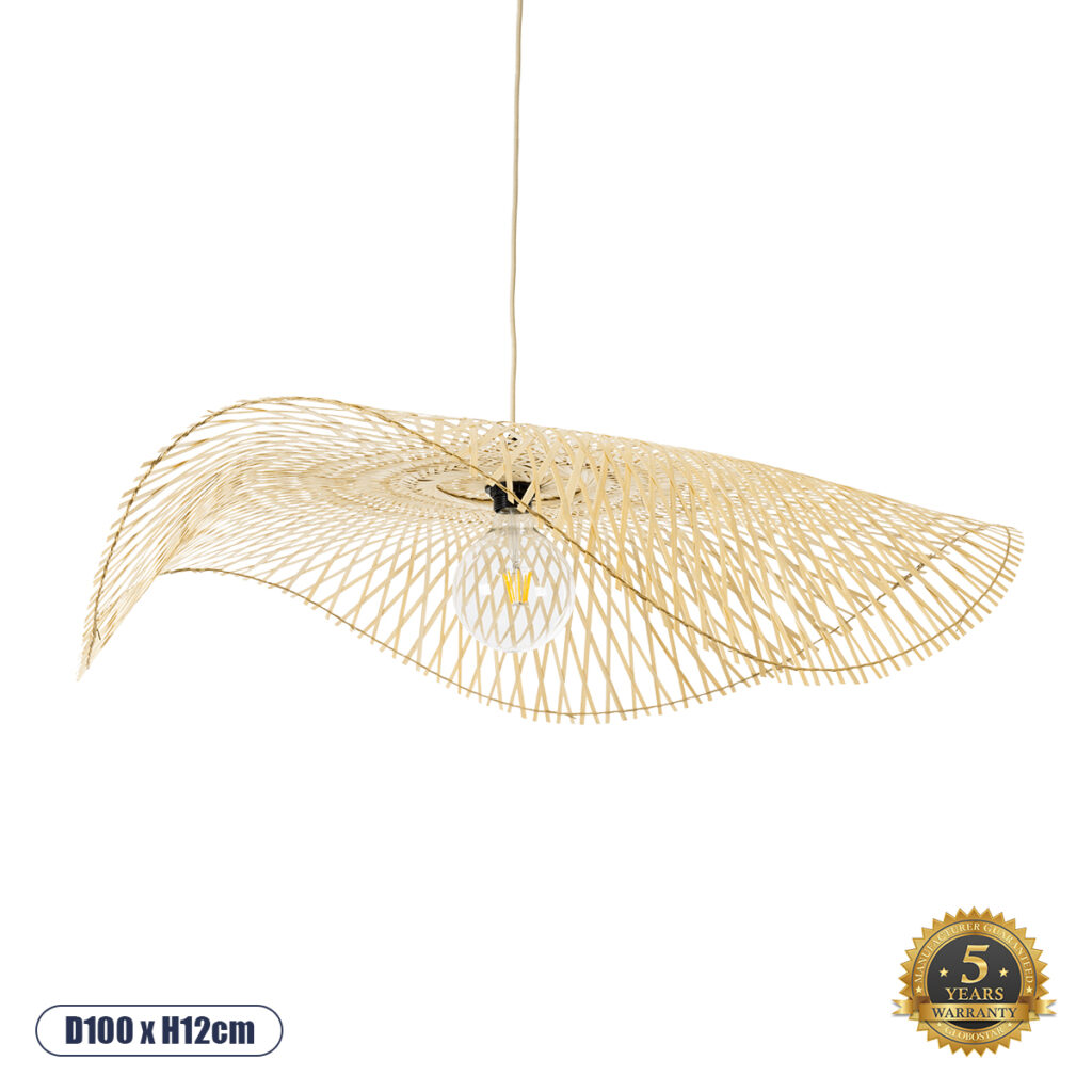 MELEMELE 01842 Boho Κρεμαστό Φωτιστικό Οροφής με Ντουί 1 x E27 AC 220-240V IP20 - Μπεζ - Μ100 x Π100 x Υ12cm