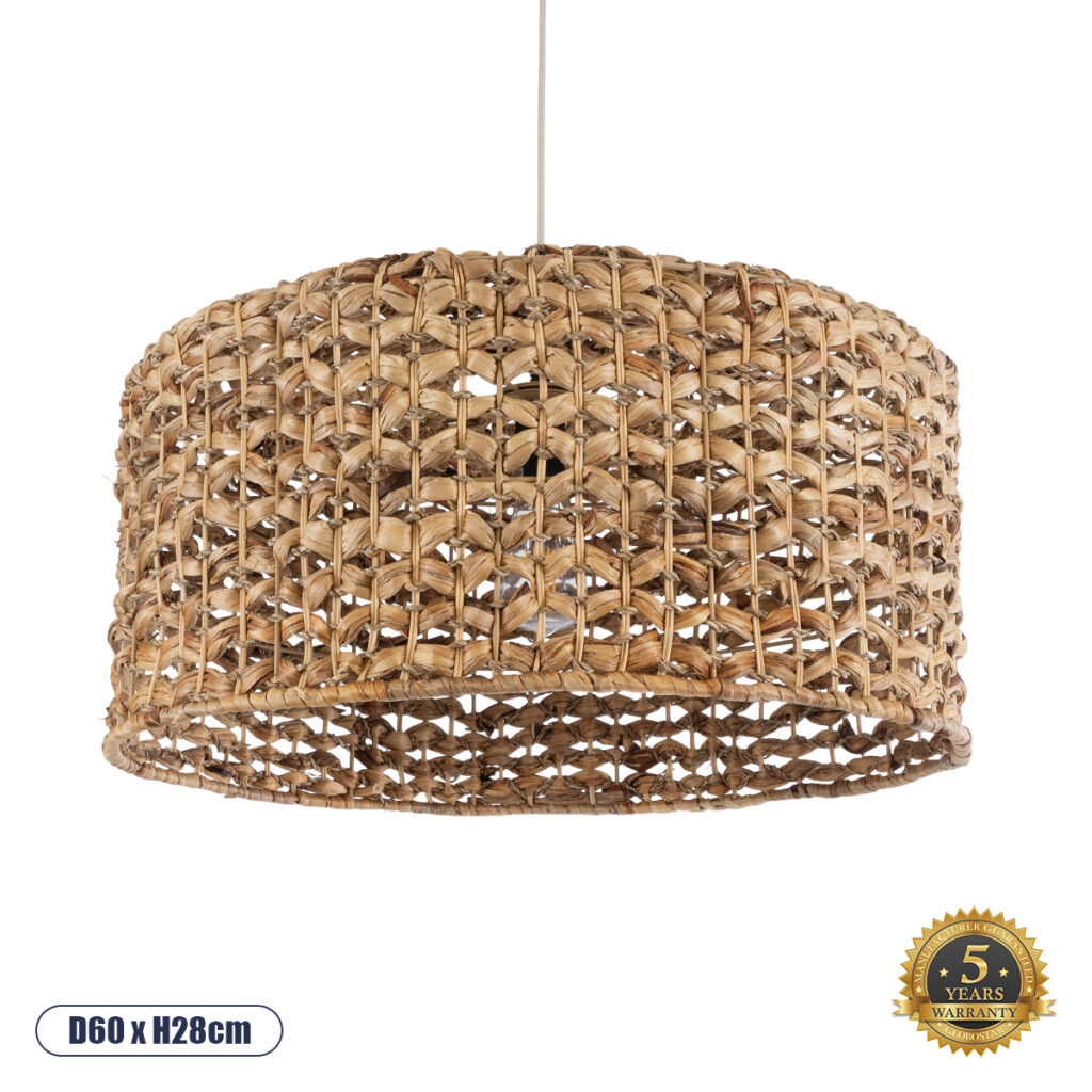 MANGATA 01849 Boho Κρεμαστό Φωτιστικό Οροφής με Ντουί 1 x E27 AC 220-240V IP20 - Καφέ - Μ60 x Π60 x Υ28cm