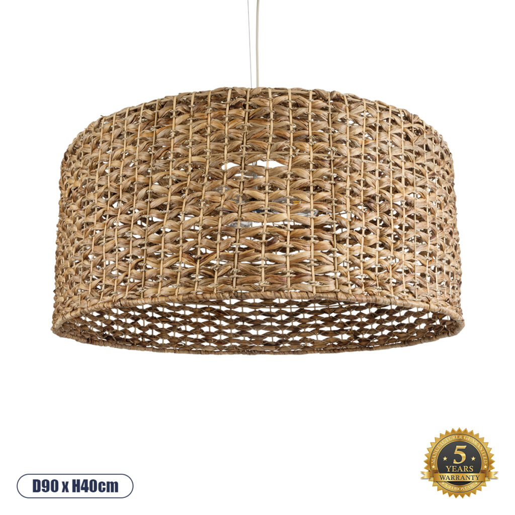 MANGATA 01850 Boho Κρεμαστό Φωτιστικό Οροφής με Ντουί 1 x E27 AC 220-240V IP20 - Καφέ - Μ90 x Π90 x Υ40cm