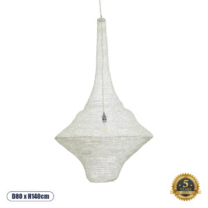 KENTUCKY 01877 Vintage Κρεμαστό Φωτιστικό Οροφής με Ντουί 1 x E27 AC 220-240V IP20 - Λευκό - Μ80 x Π80 x Υ140cm