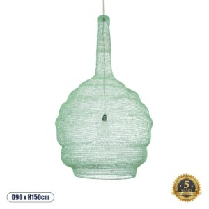 KENTUCKY 01888 Vintage Κρεμαστό Φωτιστικό Οροφής με Ντουί 1 x E27 AC 220-240V IP20 - Τιρκουάζ - Μ90 x Π90 x Υ150cm
