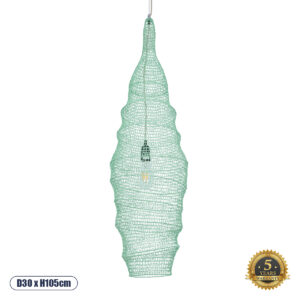 KENTUCKY 01909 Vintage Κρεμαστό Φωτιστικό Οροφής με Ντουί 1 x E27 AC 220-240V IP20 - Τιρκουάζ - Μ30 x Π30 x Y105cm