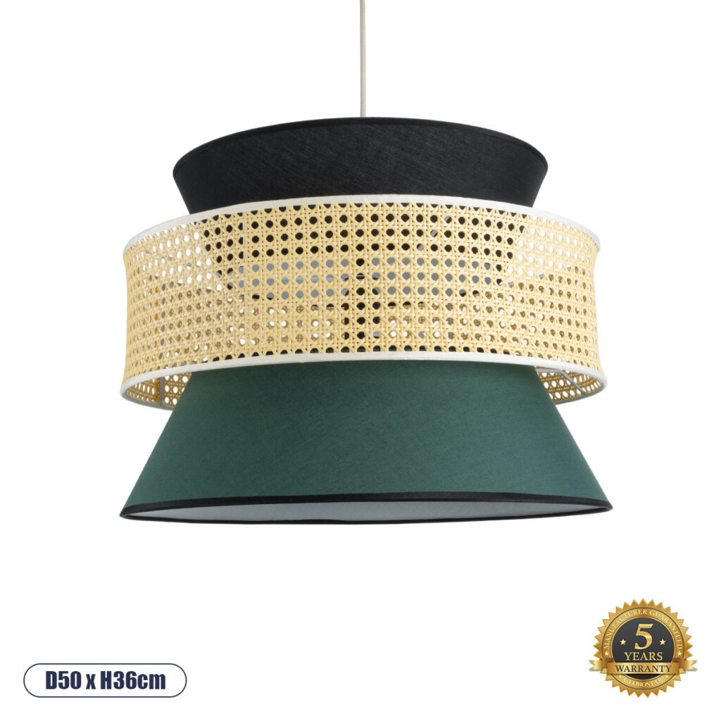 SAIGE 01916 Boho Κρεμαστό Φωτιστικό Οροφής με Ντουί 1 x E27 AC 220-240V IP20 - Πολύχρωμο - Μ50 x Π50 x Υ36cm