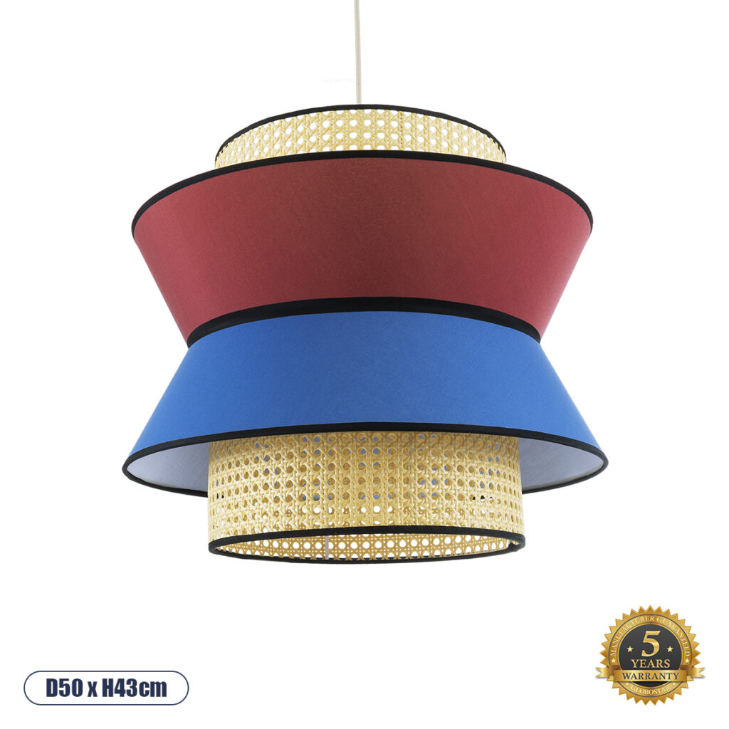 SAIGE 01919 Boho Κρεμαστό Φωτιστικό Οροφής με Ντουί 1 x E27 AC 220-240V IP20 - Πολύχρωμο - Μ50 x Π50 x Υ43cm