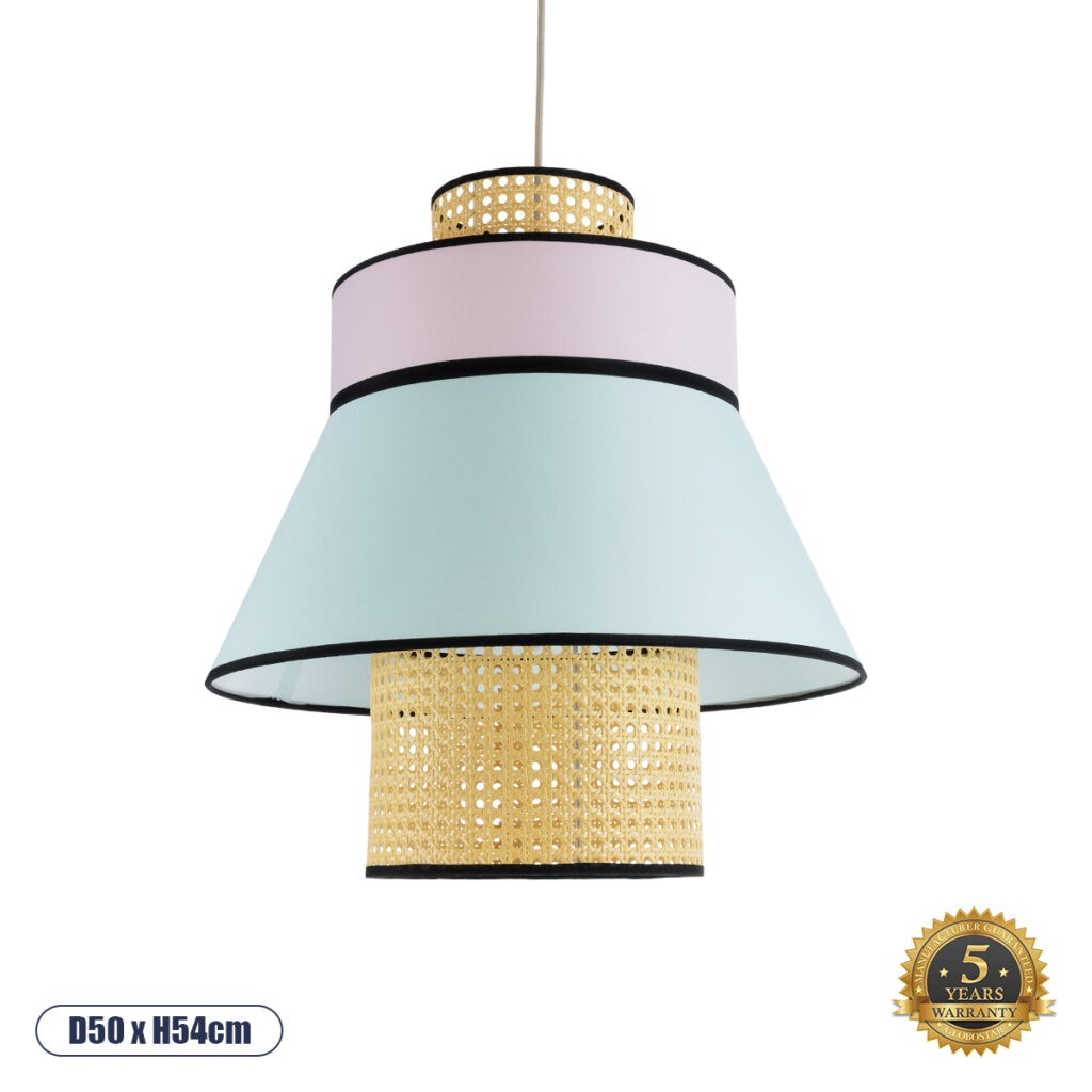 SAIGE 01920 Boho Κρεμαστό Φωτιστικό Οροφής με Ντουί 1 x E27 AC 220-240V IP20 - Πολύχρωμο - Μ50 x Π50 x Υ54cm