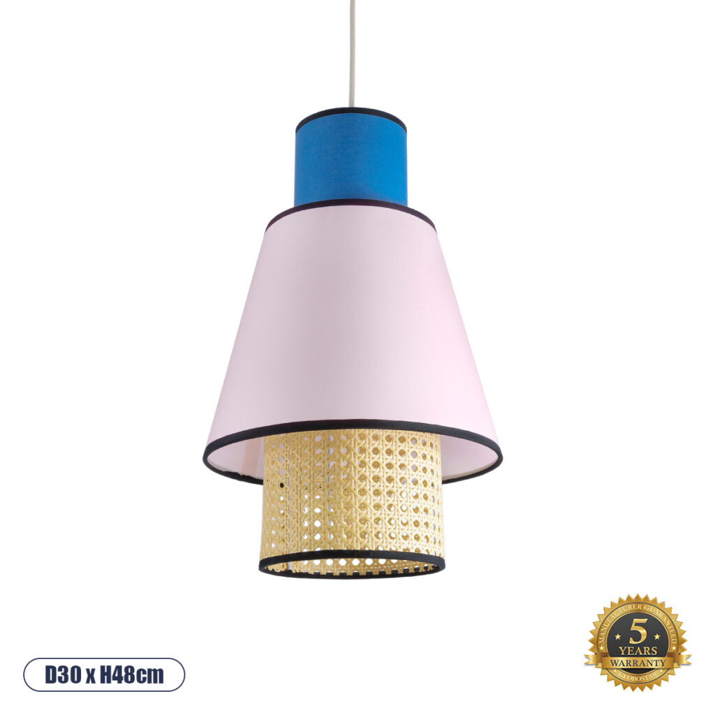 SAIGE 01921 Boho Κρεμαστό Φωτιστικό Οροφής με Ντουί 1 x E27 AC 220-240V IP20 - Πολύχρωμο - Μ30 x Π30 x Υ48cm