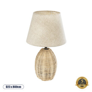 HASUMI 01956 Boho Επιτραπέζιο Φωτιστικό Πορτατίφ με Ντουί 1 x E27 AC 220-240V IP20 - Μπεζ - Μ23 x Π23 x Υ40cm