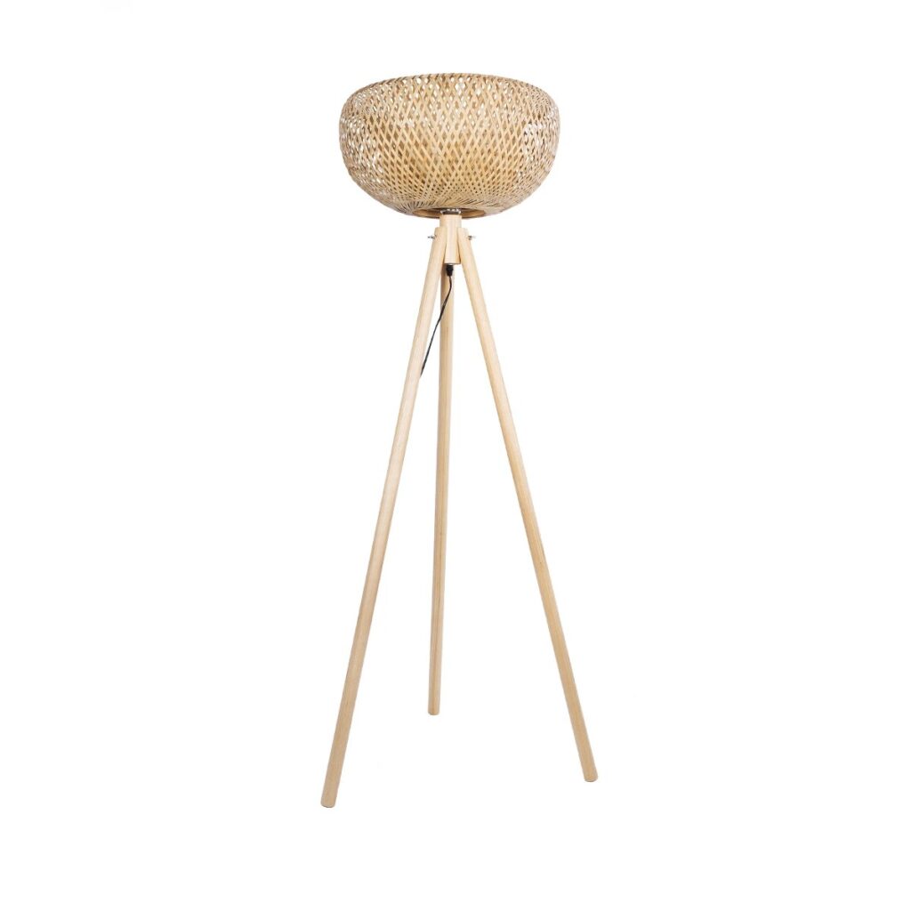 POPPY 01983 Boho Επιδαπέδιο Φωτιστικό με Ντουί 1 x E27 AC 220-240V IP20 - Μπεζ - Μ58 x Π58 x Υ143cm