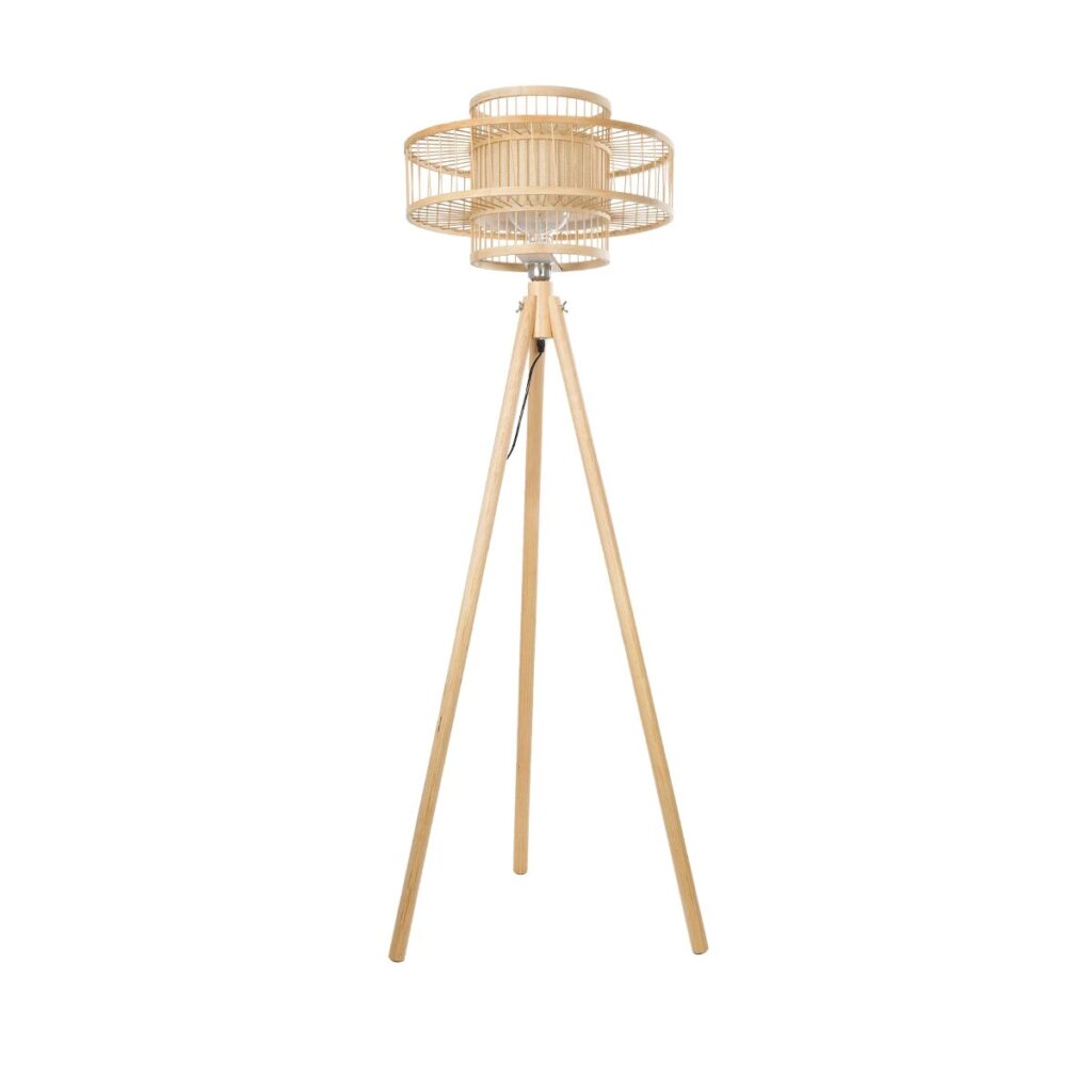 POPPY 01989 Boho Επιδαπέδιο Φωτιστικό με Ντουί 1 x E27 AC 220-240V IP20 - Μπεζ - Μ58 x Π58 x Υ149cm
