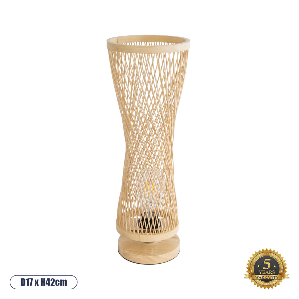ROWAN 01994 Boho Επιτραπέζιο Φωτιστικό Πορτατίφ με Ντουί 1 x E27 AC 220-240V IP20 - Μπεζ - Μ17 x Π17 x Υ42cm