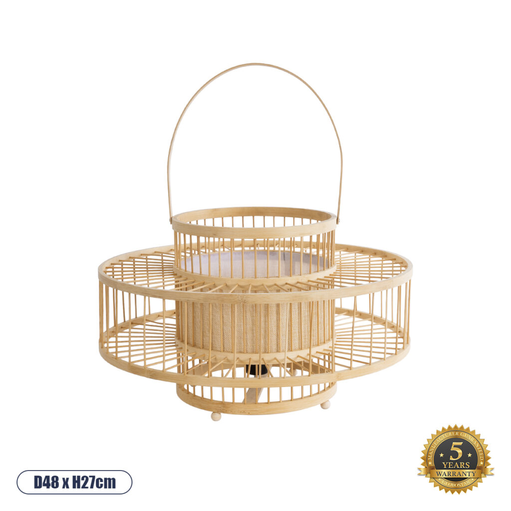 SORENIA 02003 Boho Επιδαπέδιο Φωτιστικό με Ντουί 1 x E27 AC 220-240V IP20 - Μπεζ - Μ48 x Π48 x Υ27cm