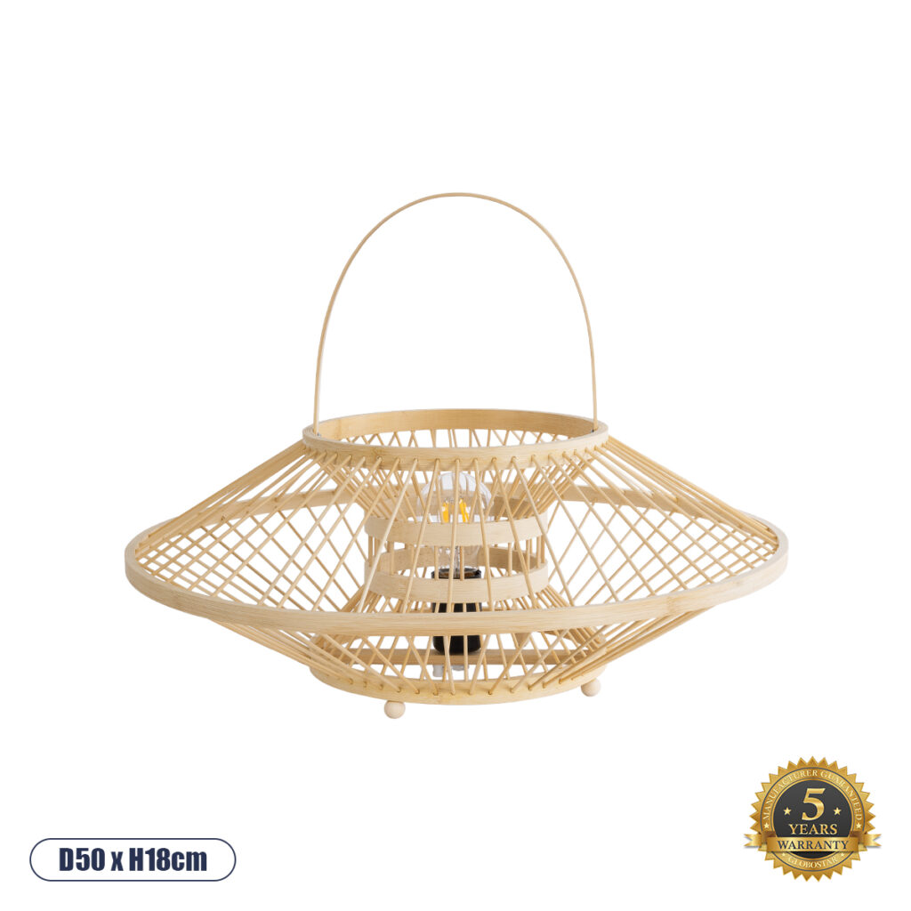 SORENIA 02005 Boho Επιτραπέζιο Φωτιστικό Πορτατίφ με Ντουί 1 x E27 AC 220-240V IP20 - Μπεζ - Μ50 x Π50 x Υ18cm