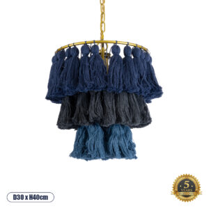 MISSOULA 02085 Boho Κρεμαστό Φωτιστικό Οροφής με Ντουί 1 x E27 AC 220-240V IP20 - Πολύχρωμο - Μ30 x Π30 x Υ40cm