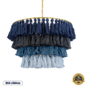 MISSOULA 02089 Boho Κρεμαστό Φωτιστικό Οροφής με Ντουί 1 x E27 AC 220-240V IP20 - Πολύχρωμο - Μ60 x Π60 x Υ40cm