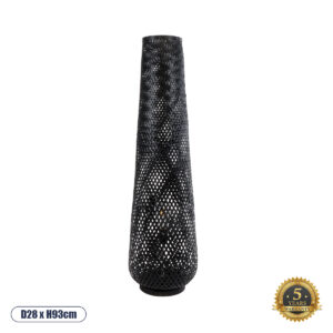 MAMIZU 02110 Boho Επιδαπέδιο Φωτιστικό με Ντουί 1 x E27 AC 220-240V IP20 - Μαύρο - Μ28 x Π28 x Υ93cm