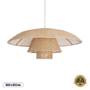 ZORA 02139 Boho Κρεμαστό Φωτιστικό Οροφής με Ντουί 1 x E27 AC 220-240V IP20 - Μπεζ - Μ80 x Π80 x Υ32cm
