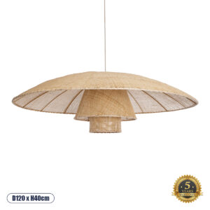ZORA 02140 Boho Κρεμαστό Φωτιστικό Οροφής με Ντουί 1 x E27 AC 220-240V IP20 - Μπεζ - Μ120 x Π120 x Υ40cm
