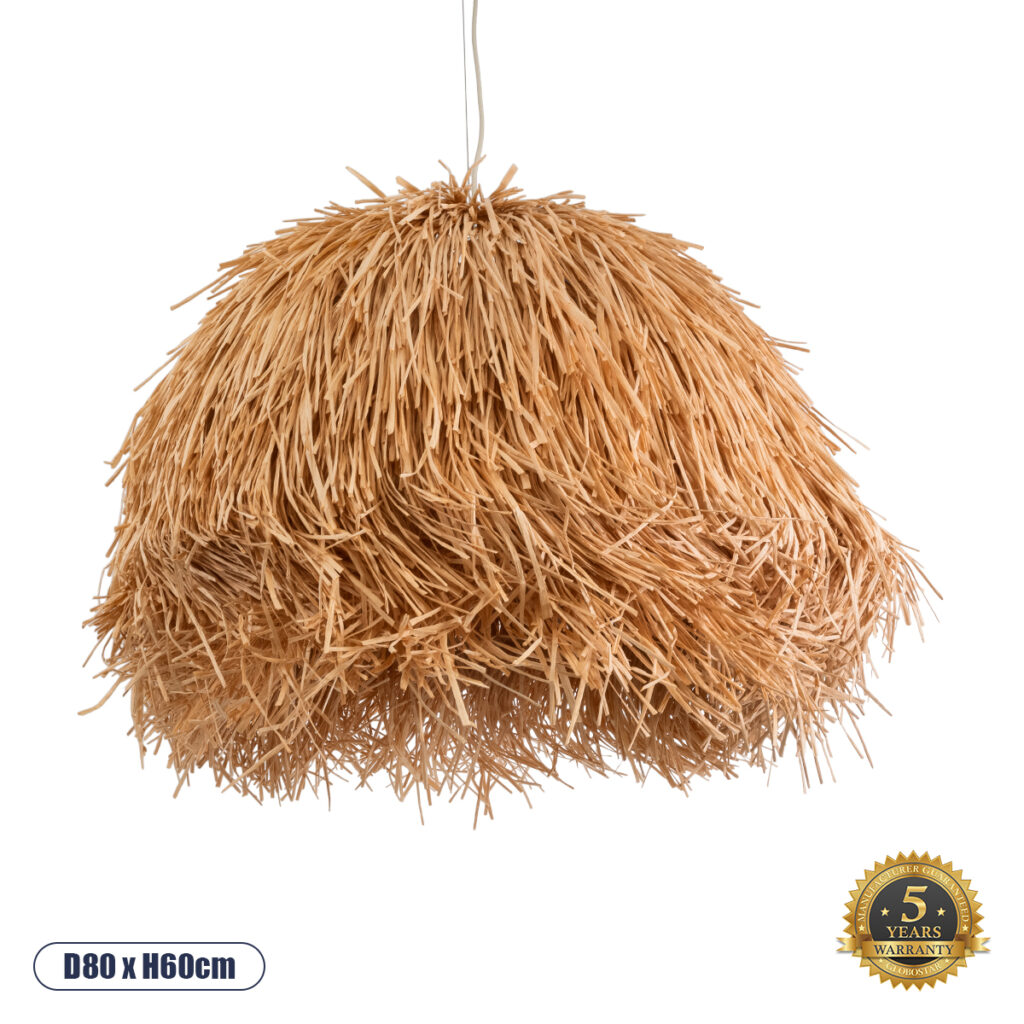 GUADELOUPE 02155 Boho Κρεμαστό Φωτιστικό Οροφής με Ντουί 1 x E27 AC 220-240V IP20 - Καφέ - Μ80 x Π80 x Υ60cm