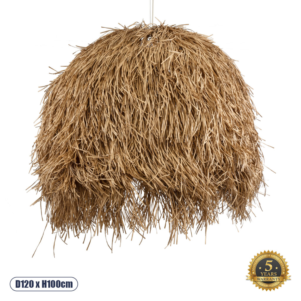 GUADELOUPE 02159 Boho Κρεμαστό Φωτιστικό Οροφής με Ντουί 1 x E27 AC 220-240V IP20 - Μπεζ - Μ120 x Π120 x Υ100cm