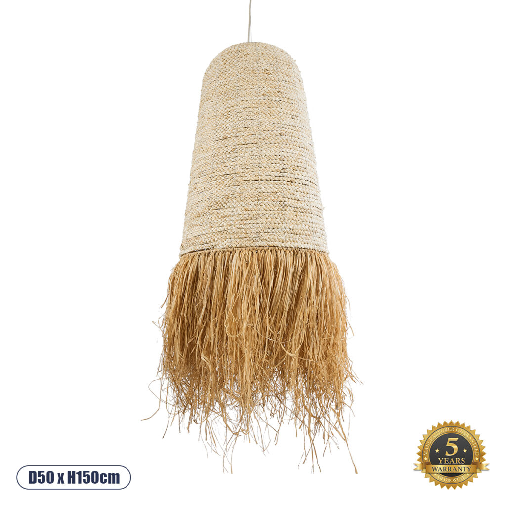 LETA 02171 Boho Κρεμαστό Φωτιστικό Οροφής με Ντουί 1 x E27 AC 220-240V IP20 - Μπεζ - Μ50 x Π50 x Υ150cm