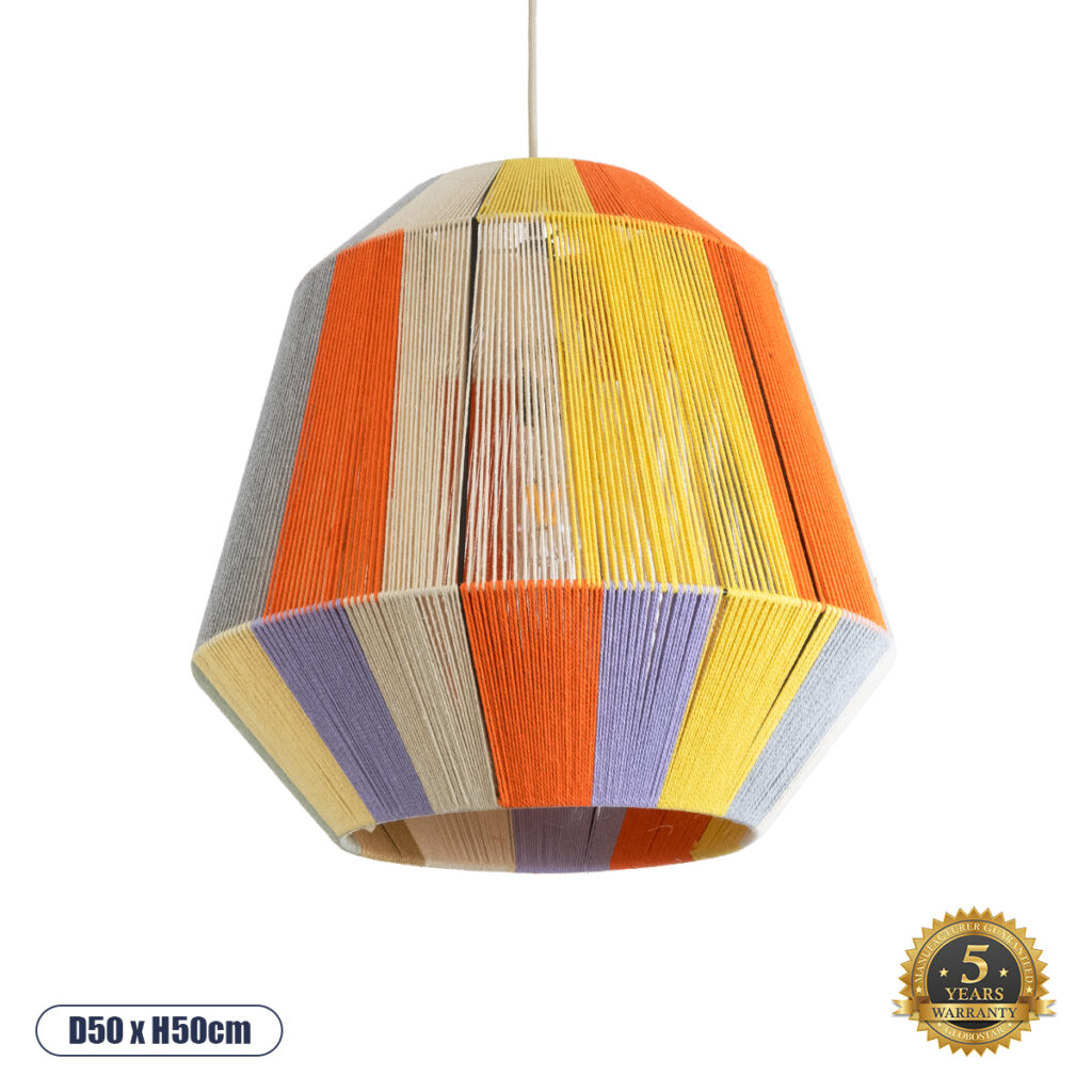 SALERNO 02188 Boho Κρεμαστό Φωτιστικό Οροφής με Ντουί 1 x E27 AC 220-240V IP20 - Πολύχρωμο - Μ50 x Π50 x Υ50cm