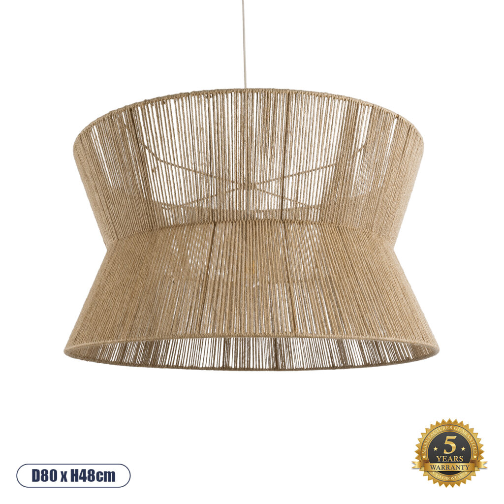 BISBEE 02205 Boho Κρεμαστό Φωτιστικό Οροφής με Ντουί 1 x E27 AC 220-240V IP20 - Μπεζ - Μ80 x Π80 x Υ48cm