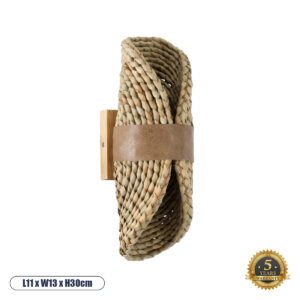 GUAVA 02222 Boho Φωτιστικό Τοίχου - Απλίκα με Ντουί 2 x G9 AC 220-240V IP20 - Μπεζ & Καφέ - Μ11 x Π13 x Υ30cm