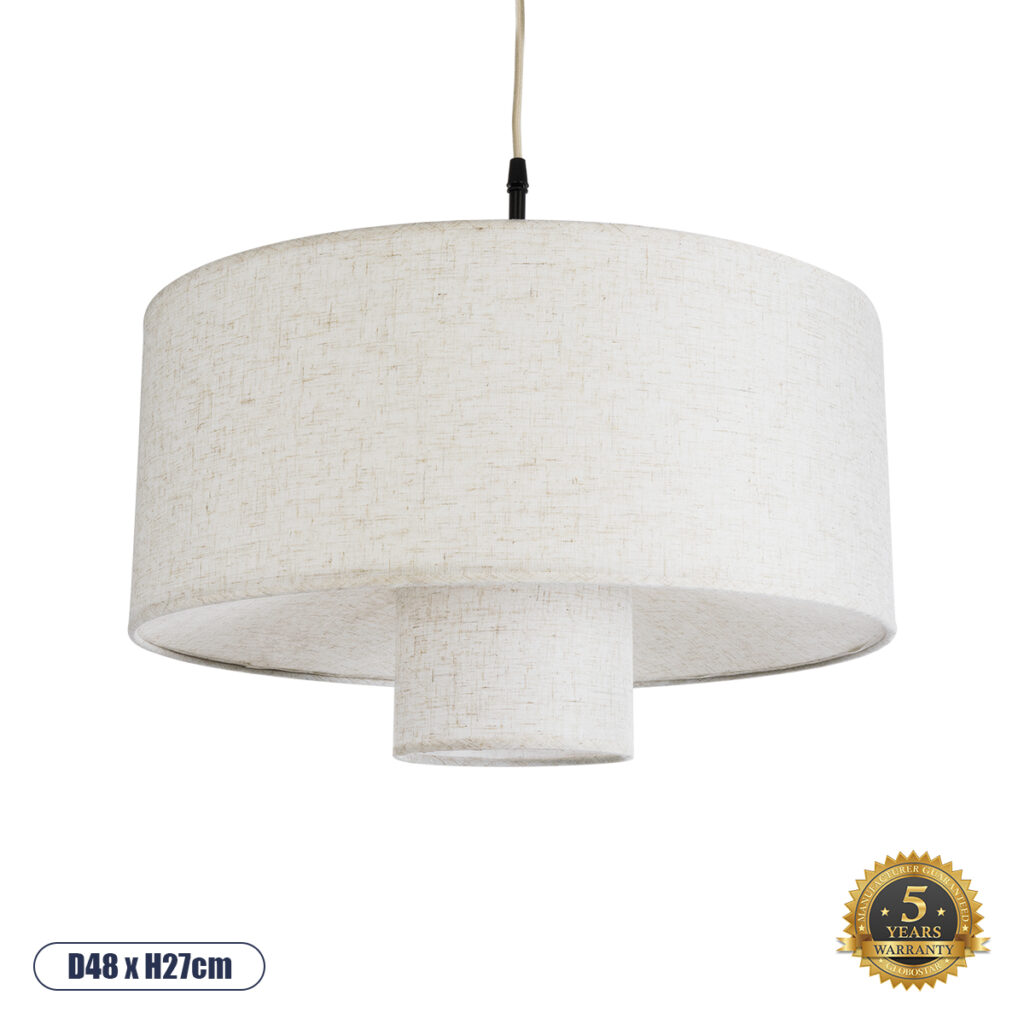 MARIGOLD 02226 Boho Κρεμαστό Φωτιστικό Οροφής με Ντουί 1 x E27 AC 220-240V IP20 - Λευκό - Μ48 x Π48 x Υ27cm