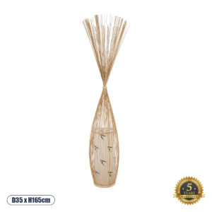 PORTONOVO S-02276 Boho Επιδαπέδιο Φωτιστικό με Ντουί 1 x E27 AC 220-240V IP20 - Μπεζ - Μ35 x Π35 x Υ165cm