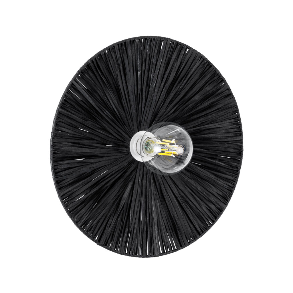 COLOMBO 02279 Boho Φωτιστικό Τοίχου - Απλίκα με Ντουί 1 x E27 AC 220-240V IP20 - Μαύρο - Μ40 x Π40 x Υ9cm