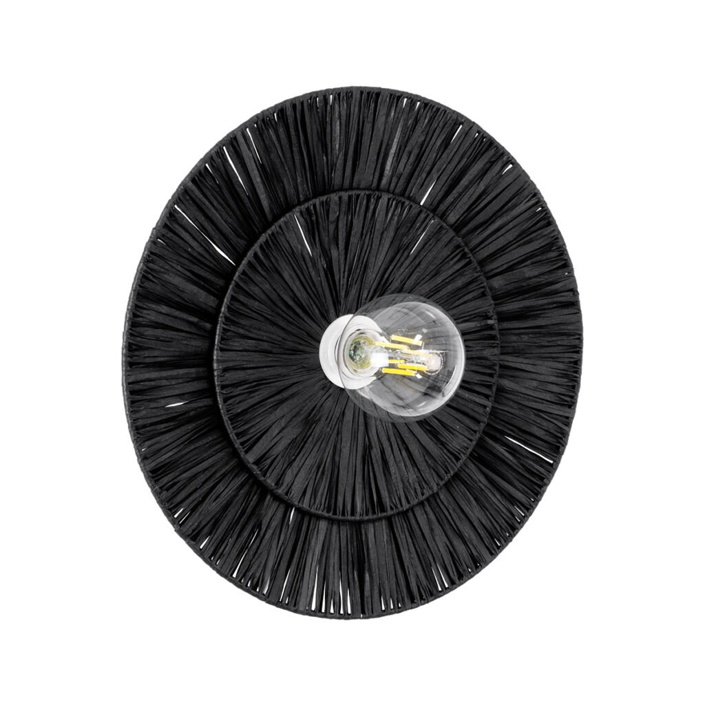 COLOMBO 02280 Boho Φωτιστικό Τοίχου - Απλίκα με Ντουί 1 x E27 AC 220-240V IP20 - Μαύρο - Μ40 x Π40 x Υ9cm